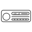 car stereo, media, multimedia, music, play, player svg vector icon