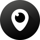 black white, circle, gradient, long shadow, periscope, social, social media svg vector icon