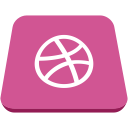 dribble, social network, square svg vector icon