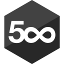 500, gloss, hexagon, media, pixel, social svg vector icon