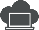 cloud, cloud computing, computer, device, laptop, macbook, notebook svg vector icon