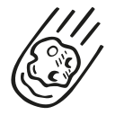 asteroid, astronomy, falling, scifi, space svg vector icon