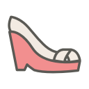 fashion, heel, sandals, shoes, stylish, wedge, woman svg vector icon
