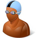 dark, male, swimmer icon