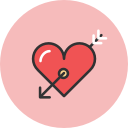 arrow, heart, love, valentines svg vector icon