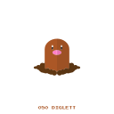 diglett, ground, kanto, pokemon svg vector icon