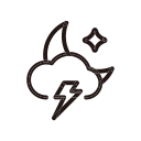 lightening, moon, night, storm, thunder, weather svg vector icon