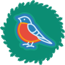 bird, christmas, wreath, xmas svg vector icon