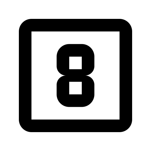 Numeric 8 Box Outline svg vector icon