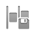 distribute,horizontal,left,diskette icon