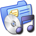 folder,blue,music icon