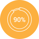 chart, diagram, graph, ninty, pie chart, pie graph svg vector icon