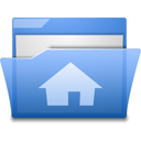 blue, folder, home, house, open icon