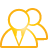 basic, users, yellow icon
