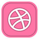dribble, media, social svg vector icon