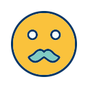 emot, face, moustache, smiley svg vector icon