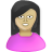 features, female, olive, pink, user icon