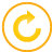 basic, button, cw, rotate, yellow icon