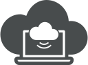 cloud, cloud computing, communicate, connect, connecting, laptop, network svg vector icon