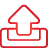 basic, outbox, red icon