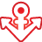 anchor, basic, red icon