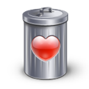 bin, heart, love, recyle icon