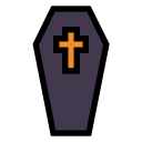 coffin, cross, death, vampire svg vector icon