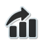 bar, chart, sticker, up icon