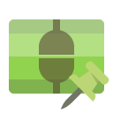 connect,vertical,push,pin icon