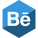 behance, gloss, hexagon, media, social svg vector icon