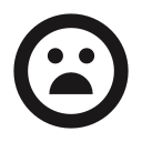 dismay, emojis, emot, frown, shock, thick lines, uh oh svg vector icon