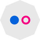 flickr, octagon icon