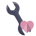 technical,wrench,heart icon