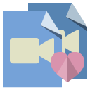 file,type,video,heart icon