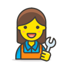 1, mechanic, woman svg vector icon