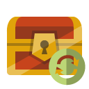 treasure,chest,refresh icon
