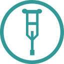 breake, broken, broken leg, crutches, orthopedic equipment svg vector icon