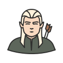 archer, elf, legolas, lord of the rings svg vector icon