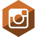 gloss, hexagon, instagram, media, social svg vector icon