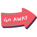 arrow, away, direction, go, layer, photo, word svg vector icon