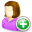 add, female, user icon
