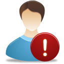 male, user, warning icon