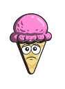 cartoon, cone, cream, emoji, ice svg vector icon