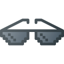 deal, geek, glasses, it, mame, pixel glass, with svg vector icon