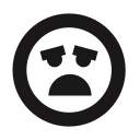 embarrassed, emoji, emot, sad, scarred, shame, thick lines svg vector icon