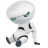 robot, sad icon