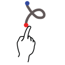 gestureworks, letter, stroke, uppercase icon