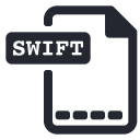 extension, file, program, programming, swift svg vector icon