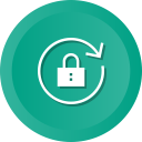 arrow, lock, refresh, reload, rewind, secure svg vector icon
