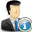 info, male, user icon
